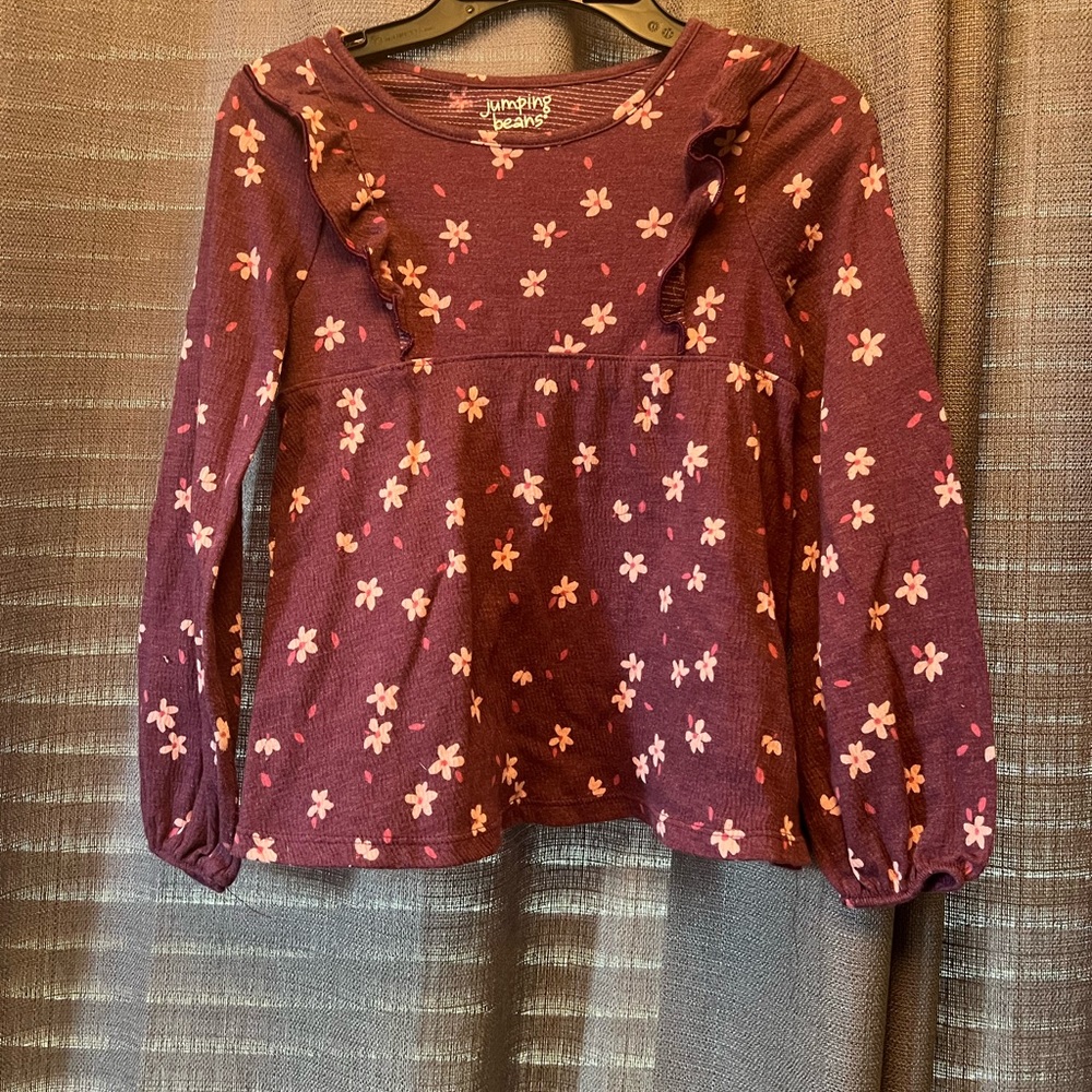 Burgundy flower shirt